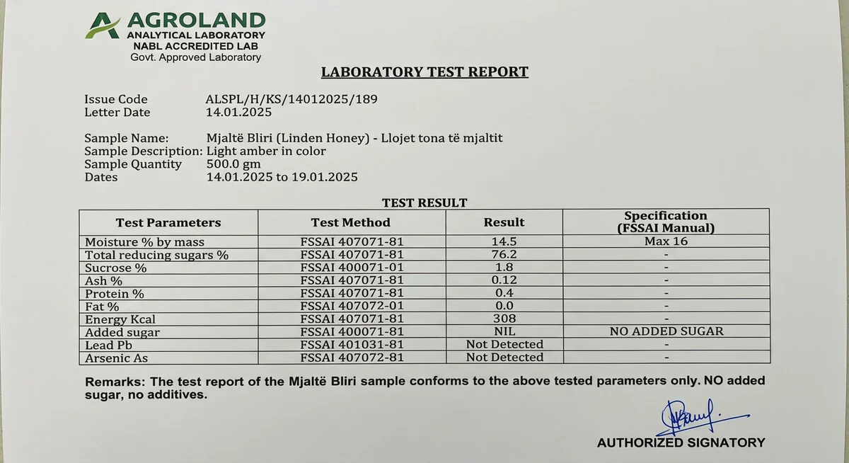 Raport vlerë ushqyese – 2025