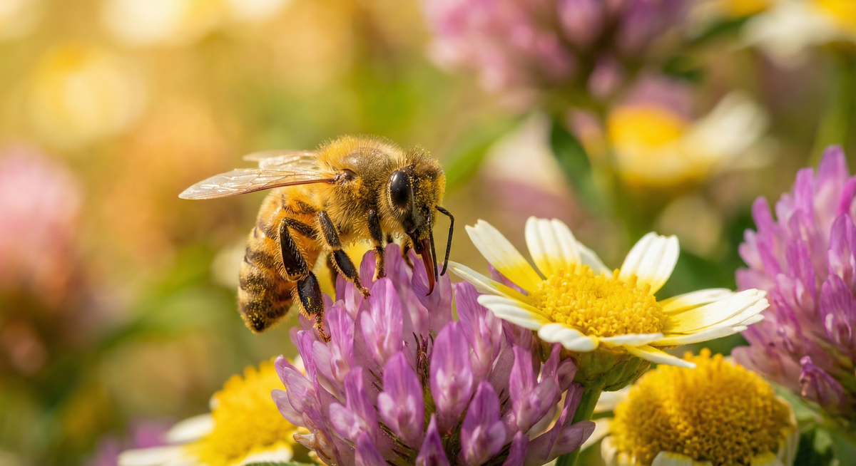 Honigbiene auf Sommerblume